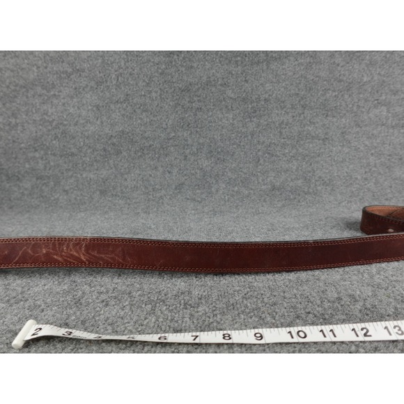 Gingerich Leather Mens Belt Brown Full Grain Buckle Silver Tone Snap Closure